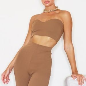 PrettyLittleThing Sweetheart Bandeau Crop Top. Size 0. New with Tags.